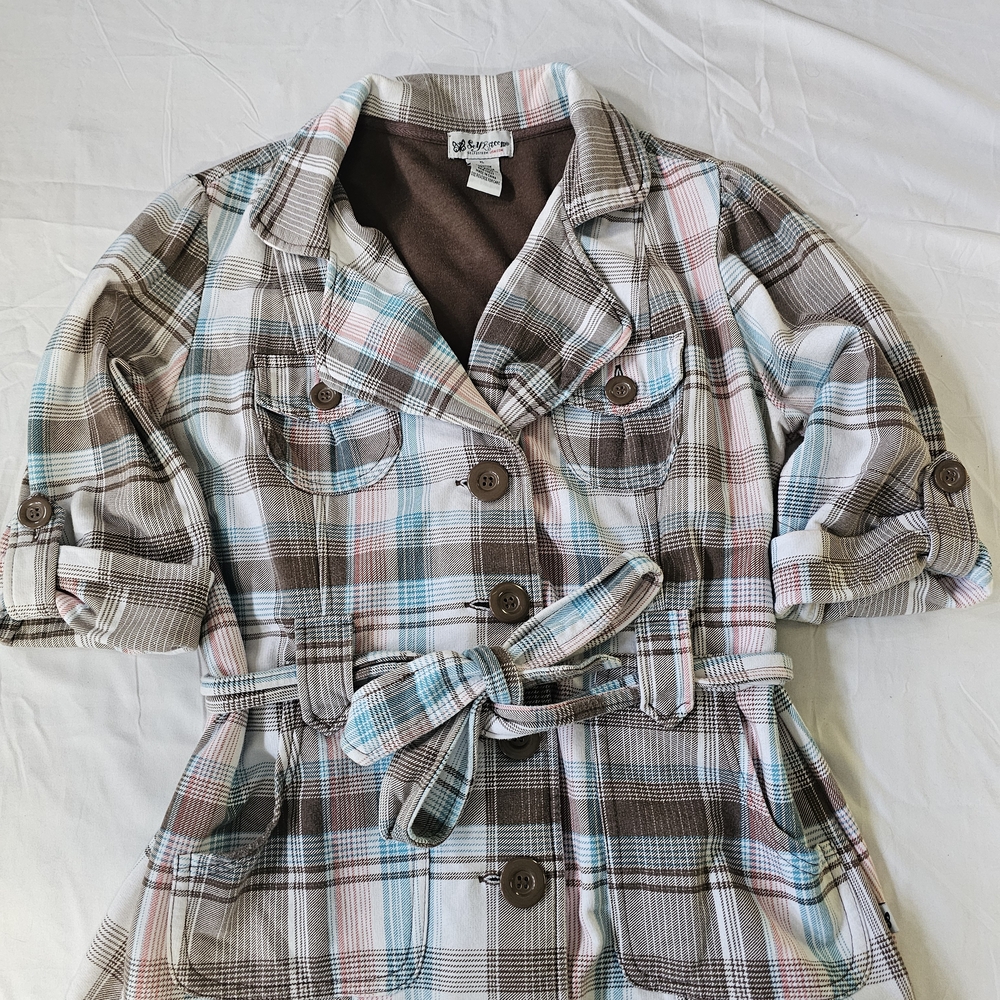 Plaid Women's Jacket with Belt